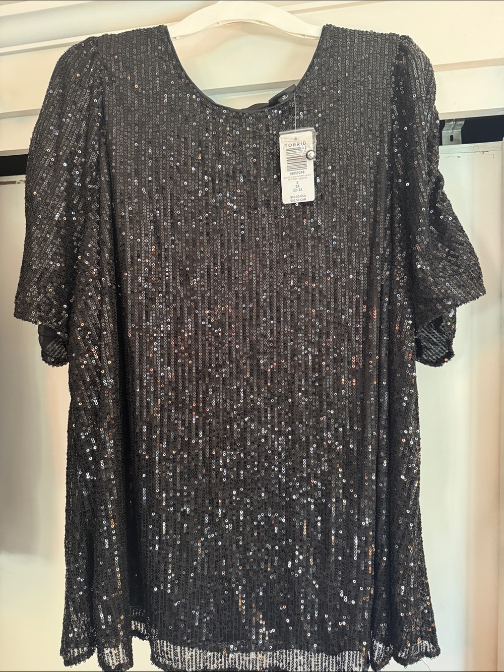 torrid Black Sequin Short Sleeve Tee